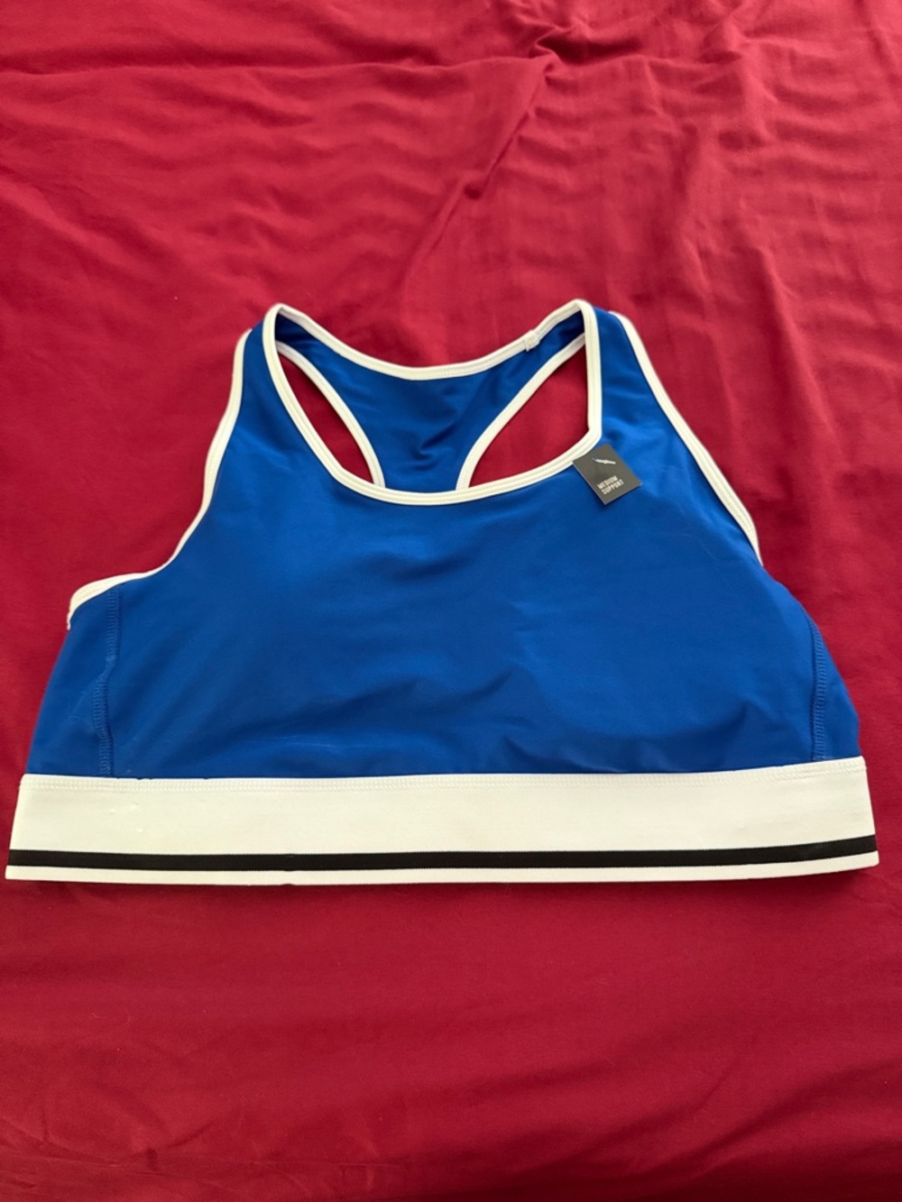 DSG Royal Blue Sports Bra with White Contrast Band